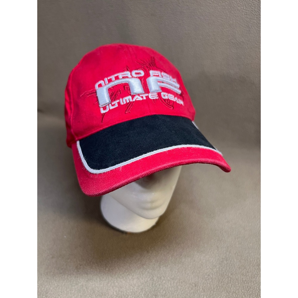 Nitro Fish Ultimate Gear H3 Sportgear Red Black Embroidered Racing Hat Cap‎ OSFM